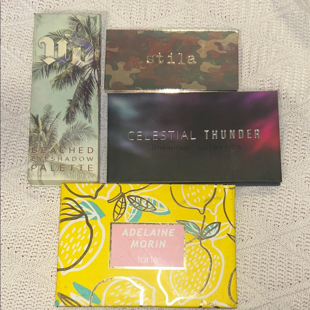 Dominique Cosmetics, Tarte, Urdan Decay, Stila eyeshadow pallets
